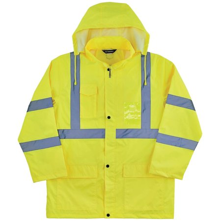 Glowear By Ergodyne Lime S Lightweight Hi-Vis Rain Jacket - Type R, Class 3 8366